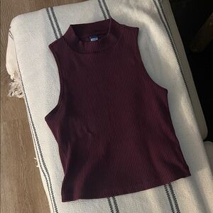 Old Navy Ribbed Tank Top in Deep Burgundy